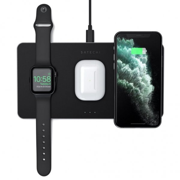 Satechi Trio trådløs oplader til Apple Watch/AirPods/telefon