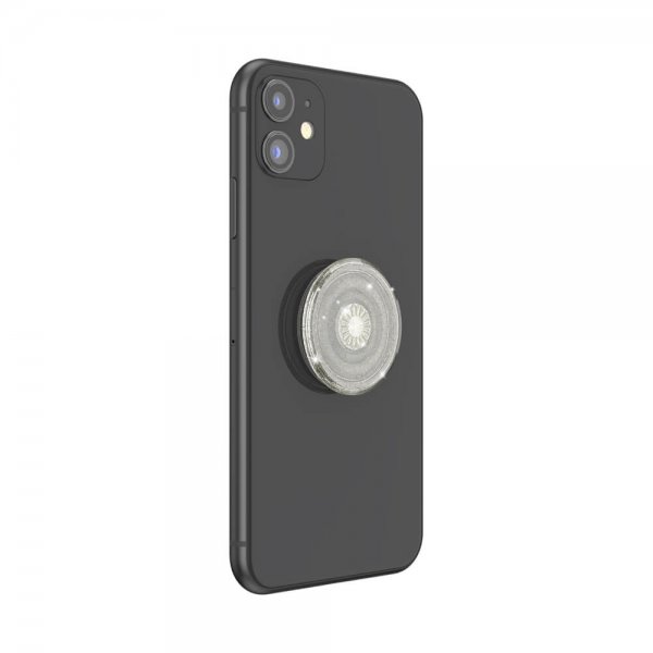 Popsockets PopGrip Clear Glitter Silver
