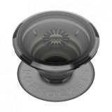 Popsockets PopGrip Transparent Sort Røg