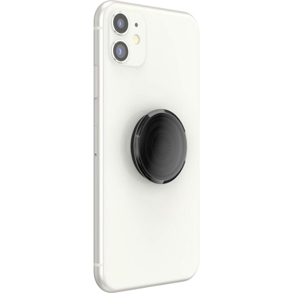 Popsockets PopGrip Transparent Sort Røg