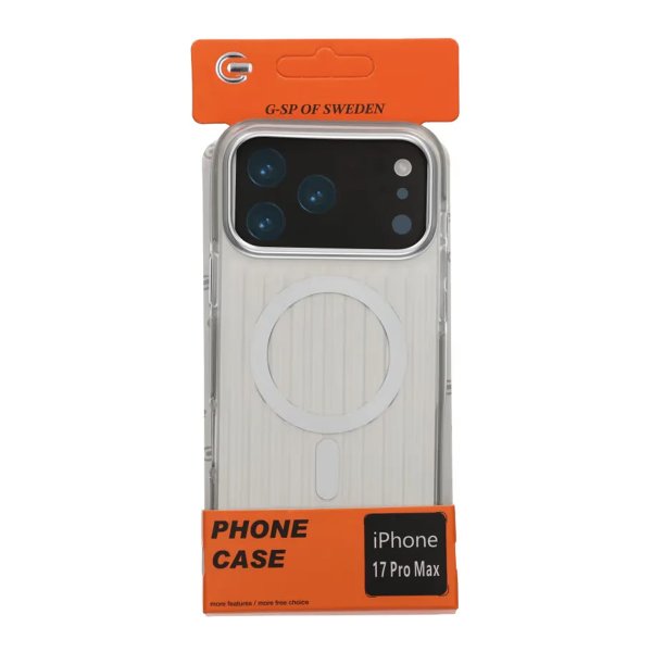 iPhone 17 Pro Max Cover Bølget MagSafe Sølv