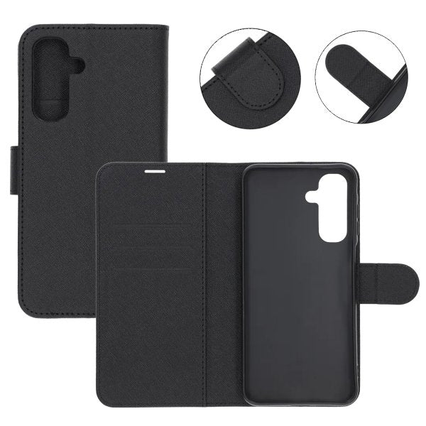 Samsung Galaxy A17 Cover med Kortlomme og Stativfunktion Sort