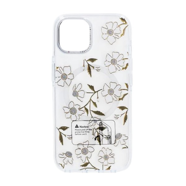 iPhone 15 Cover Mønster MagSafe Blomstergrene