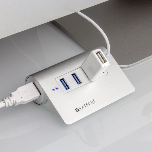 Satechi USB 3.0 aluminiumhub 4 porte sølv