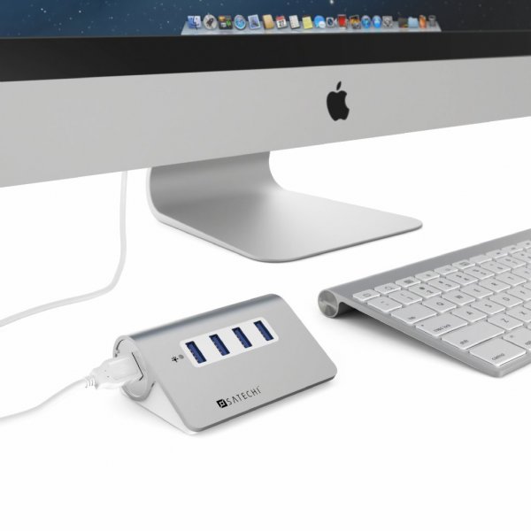 Satechi USB 3.0 aluminiumhub 4 porte sølv