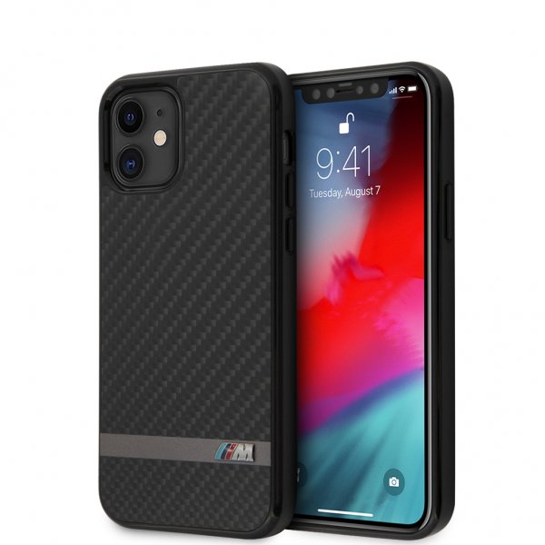 BMW iPhone 12 Mini Cover Carbon & Alu Sort
