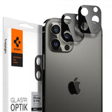 Spigen iPhone 12 Pro Kamerabeskyttelse GLAS.tR Optik 2-pak Sort