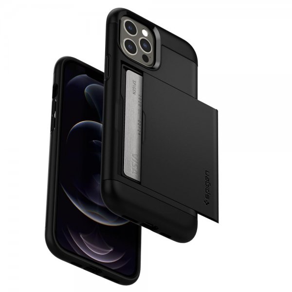 Spigen iPhone 12/iPhone 12 Pro Cover Slim Armor CS Sort