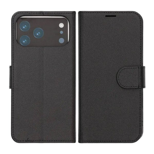 iPhone 17 Pro Max Cover med Kortlomme Standerfunktion Sort