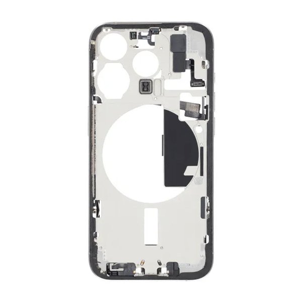 Midterramme med smådele til iPhone 15 Pro - Hvid Titanium OEM