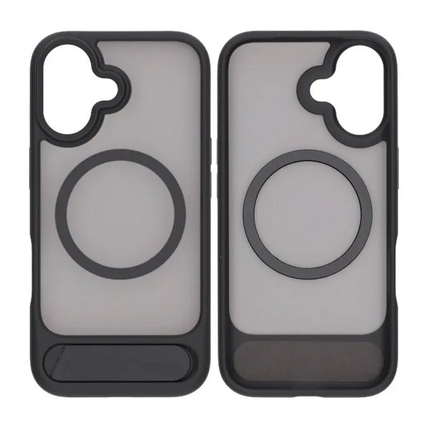 Rvelon iPhone 17 Cover med Stativ MagSafe Sort