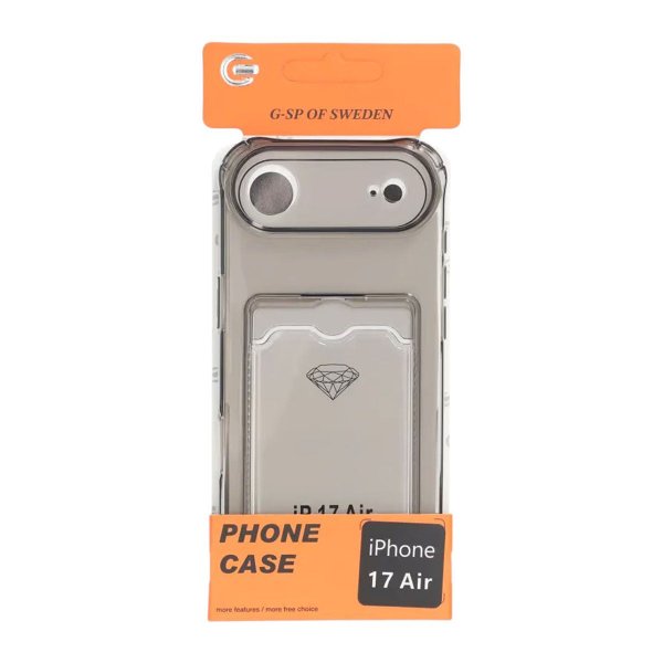 iPhone Air Skal Kortholder Transparent Sort