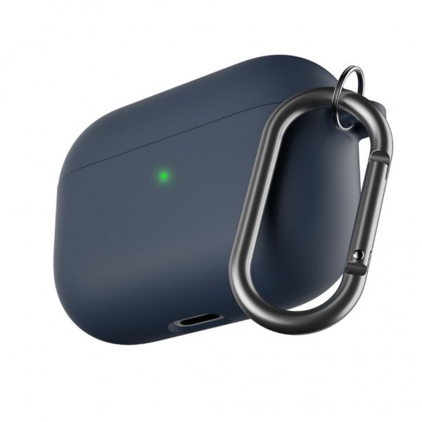 KeyBudz AirPods Pro Cover PodSkinz HyBridShell Series Nøglering Cover Midnatsblå