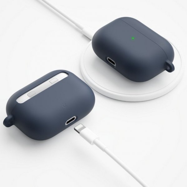 KeyBudz AirPods Pro Cover PodSkinz HyBridShell Series Nøglering Cover Midnatsblå
