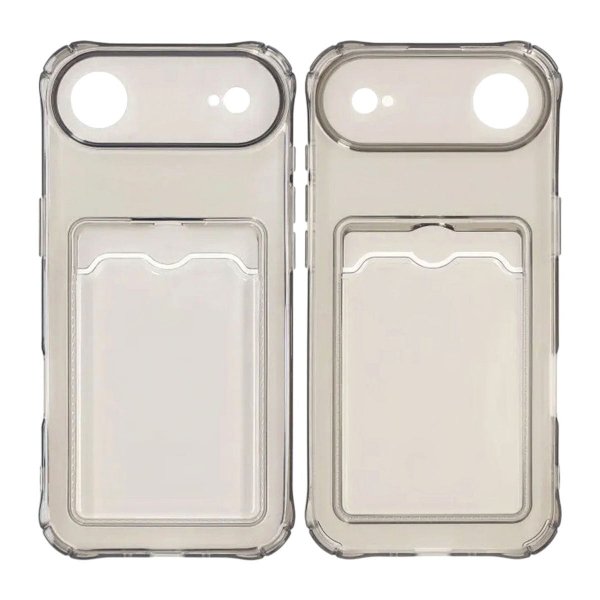 iPhone Air Skal Kortholder Transparent Sort