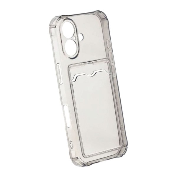 iPhone 17 Cover Kreditkortholder Transparent Sort