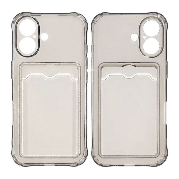iPhone 17 Cover Kreditkortholder Transparent Sort