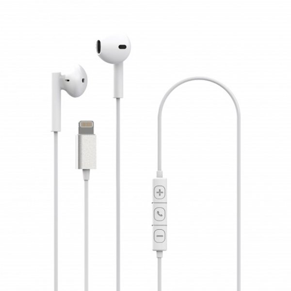 Xqisit Ledningsført Headset (Knap-type) Lightning Hvid