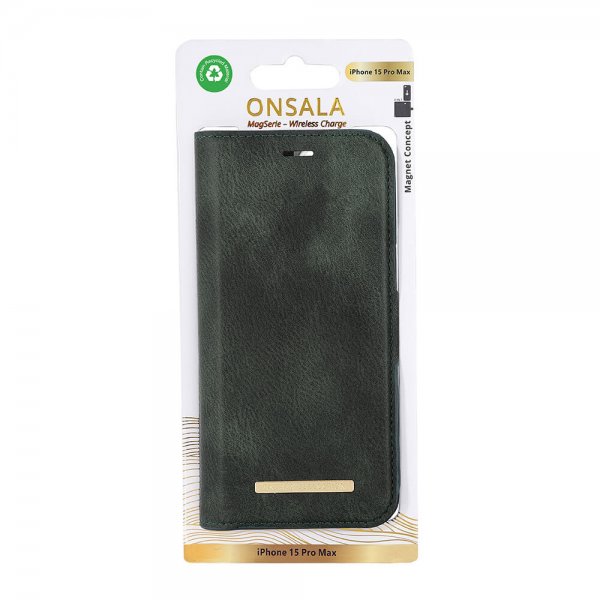 Onsala iPhone 15 Pro Max Cover MagSeries Aftageligt Cover Grøn