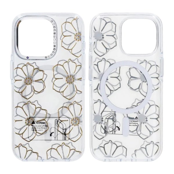 iPhone 16 Pro Cover Mønster MagSafe Blomster