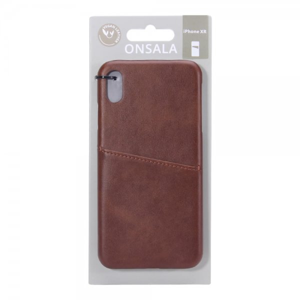 Onsala iPhone Xr Cover med kortlomme Brun