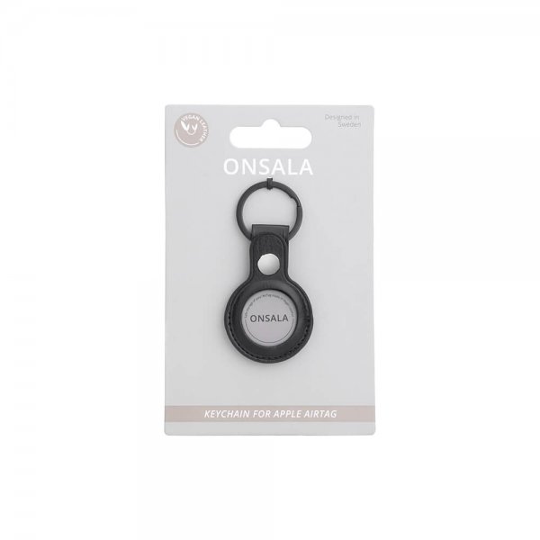 Onsala Apple AirTag Holder Kunstlæder Sort