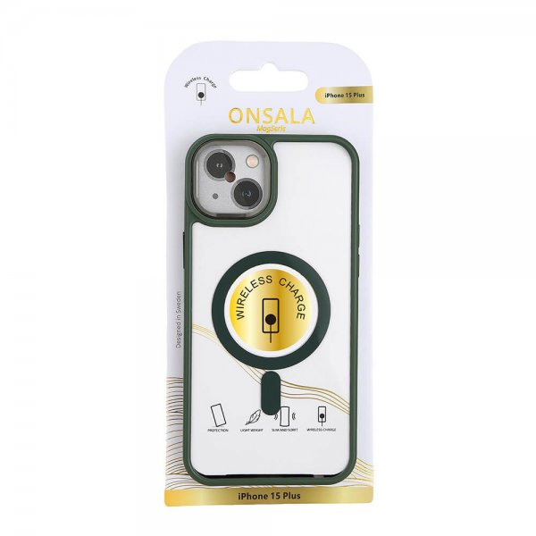 Onsala iPhone 15 Plus Cover Bumper MagSeries Grøn