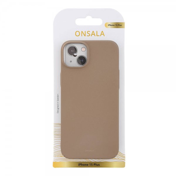 Onsala iPhone 15 Plus Cover Ultraslim Sand Burst Beige