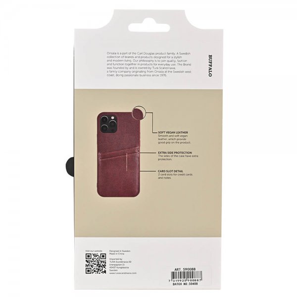 Buffalo iPhone 12/iPhone 12 Pro Cover Bagside med Kortpladser Brun