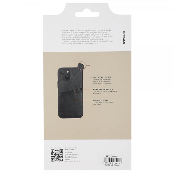 Buffalo iPhone 13 Mini Cover Bagside med Kortlommer Sort