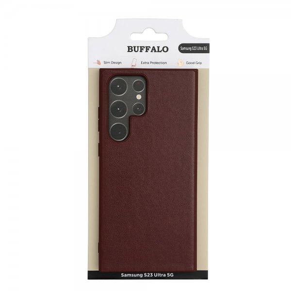 Buffalo Samsung Galaxy S23 Ultra Cover PU Brun