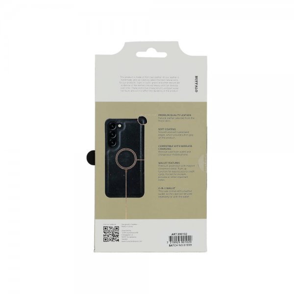 Buffalo Samsung Galaxy S23 Cover 2-i-1 Aftagelig Pung Sort