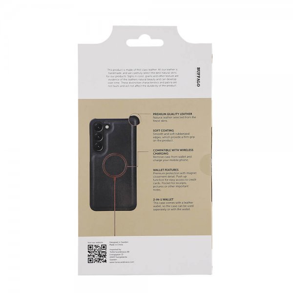 Buffalo Samsung Galaxy S23 Cover 2-i-1 Aftagelig Pung Sort