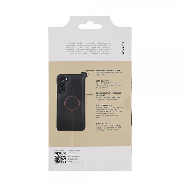 Buffalo Samsung Galaxy S23 Plus Cover 2-i-1 Aftagelig Pung Sort