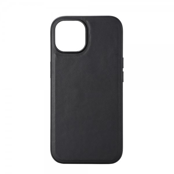Buffalo iPhone 15 Cover Ægte Læder MagSeries Sort