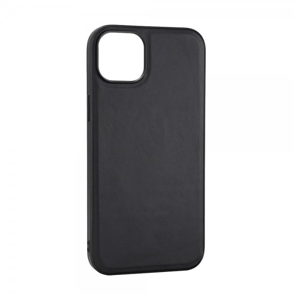Buffalo iPhone 15 Plus Cover Ægte læder MagSeries Sort