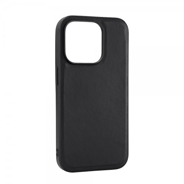 Buffalo iPhone 15 Pro Cover Ægte læder MagSeries Sort