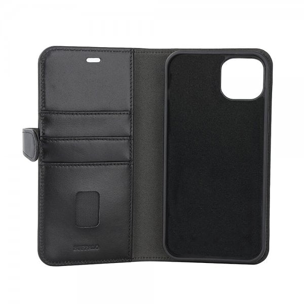 Buffalo iPhone 15 Plus Etui 3 Kortlommer Aftagelig Skal MagSeries Sort