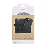 Buffalo iPhone 15 Plus Etui 3 Kortlommer Aftagelig Skal MagSeries Sort
