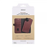 Buffalo iPhone 15 Plus Etui 3 Kortlommer Aftagelig Skal MagSeries Brun