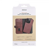 Buffalo iPhone 15 Pro Etui 3 Kortlommer Aftageligt Cover MagSeries Brun