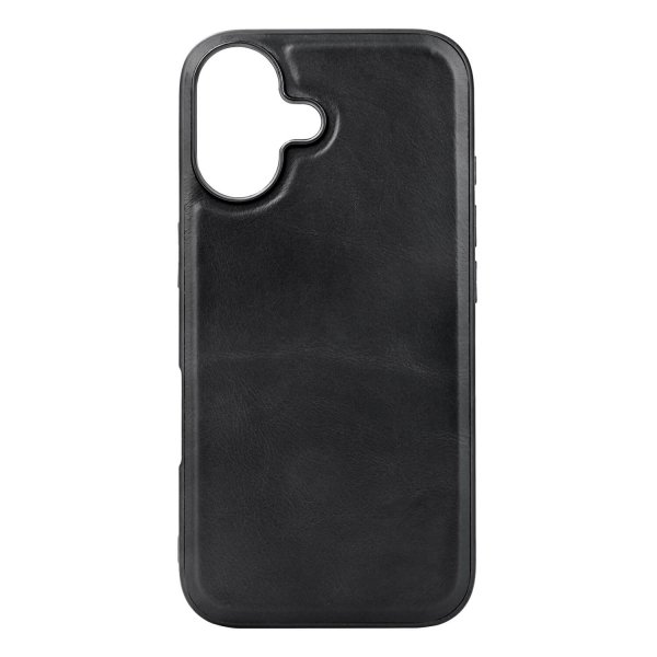 Buffalo iPhone 16 Cover Ægte læder MagSeries Sort