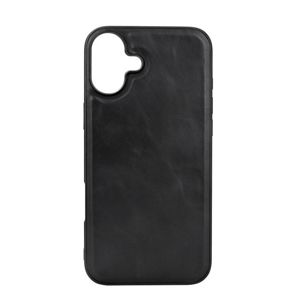 Buffalo iPhone 16 Plus Cover Ægte læder MagSeries Sort