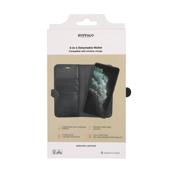 Buffalo Samsung Galaxy S24 FE Etui 2-i-1 Aftagelig Pung Sort