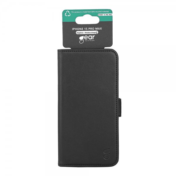 Gear iPhone 15 Pro Max Cover 3 Kortpladser MagSeries Sort