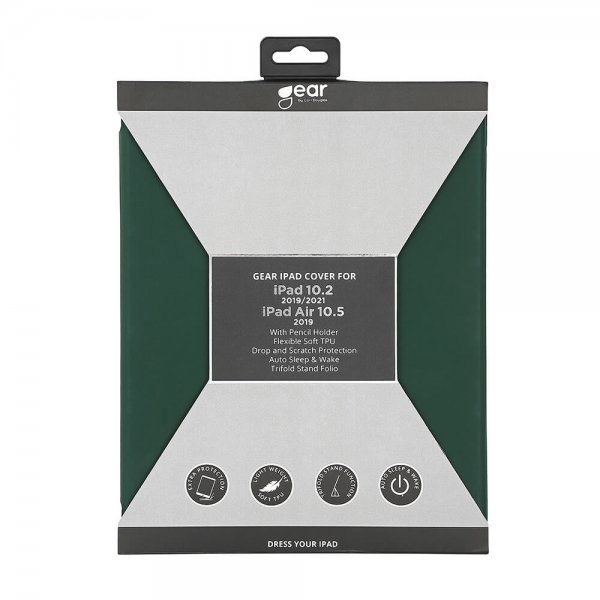 Gear iPad 10.2 (gen 7/8/9) Cover Trifold Stand Folio Grøn