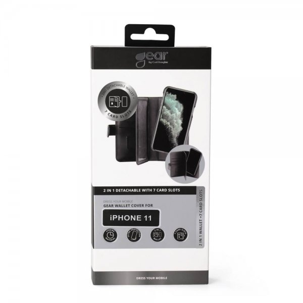 Gear iPhone 11 Cover 7 Kortlommer Aftageligt Cover Sort