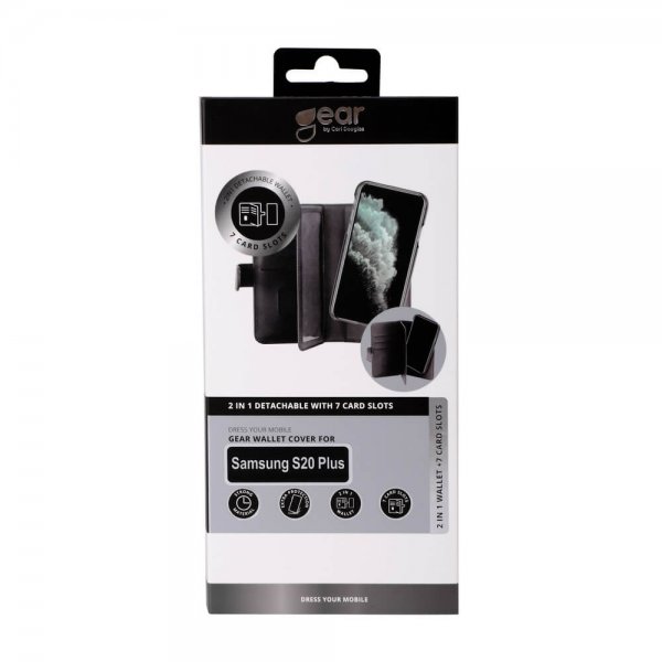 Gear Samsung Galaxy S20 Plus Cover 7 Kortlommer Aftagelig skal Sort