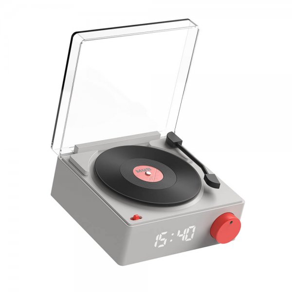 Mobility on Board Højttaler Vækkeur Vinyl Retro Grå
