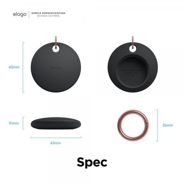 Elago Etui med Nøglering til AirTag Sort